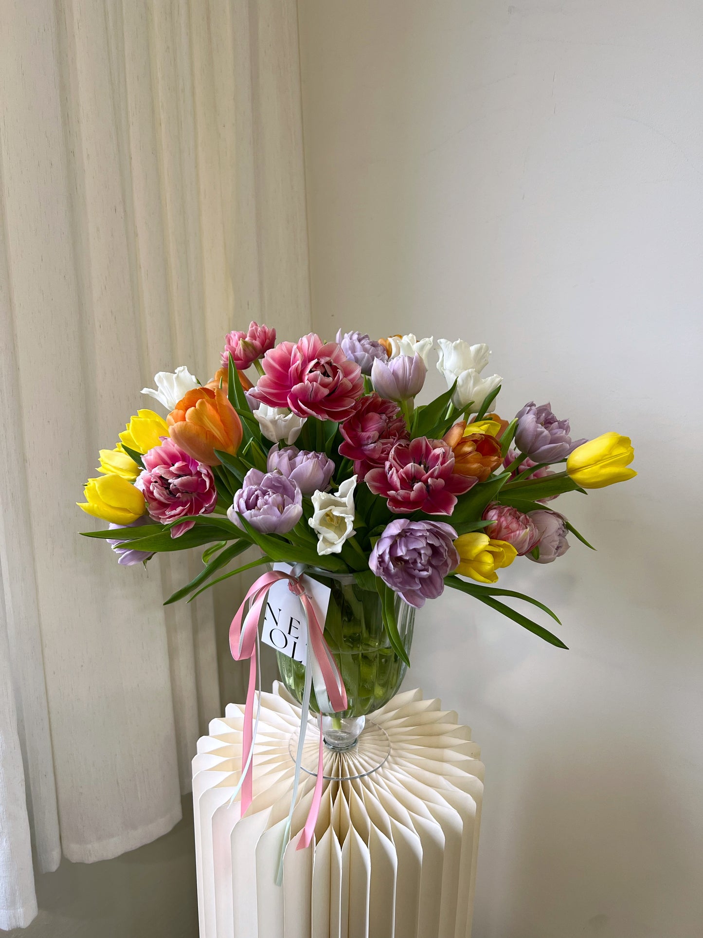 "Tapestry of Love" Tulips Fresh Flower (Vase)