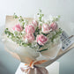 "Rosy Snowfall" Fresh Rose & Matthiola Bouquet