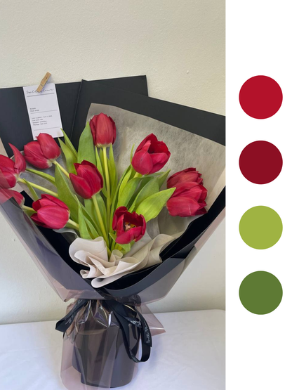 "Ruby" Red Tulips Bouquet