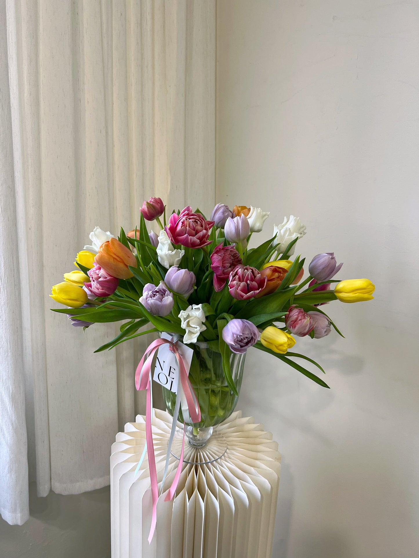 "Tapestry of Love" Tulips Fresh Flower (Vase)