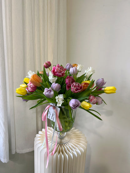 "Tapestry of Love" Tulips Fresh Flower (Vase)