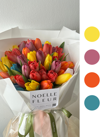 "Tapestry of Love" Tulips Fresh Flower Bouquet