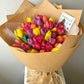 "Tapestry of Love" Tulips Fresh Flower Bouquet (Kraft wrapping)