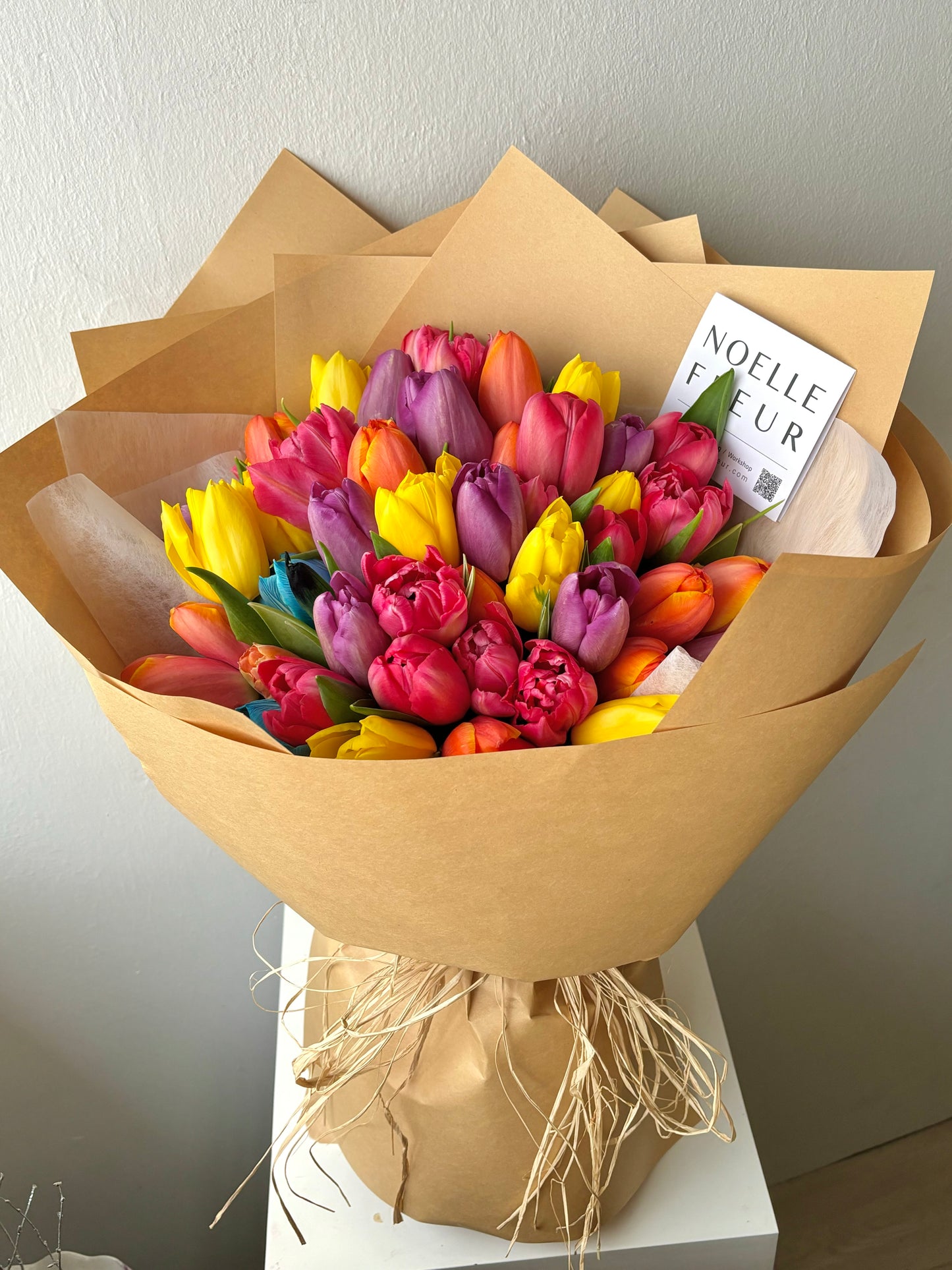 Mother’s Day Special | "Tapestry of Love" Tulips Fresh Flower Bouquet (Kraft)