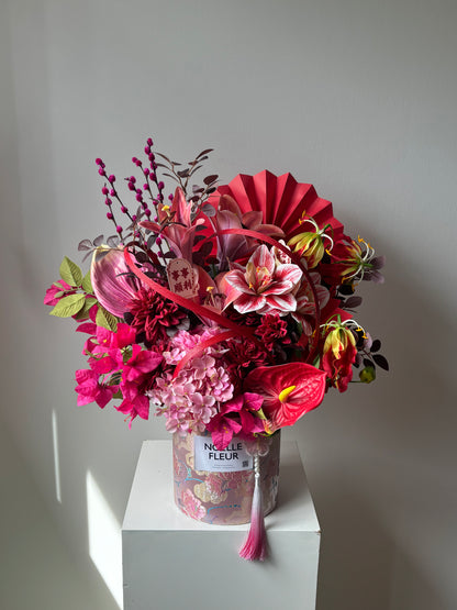 CNY Blissful Abundance Faux Flowers Bloom Box