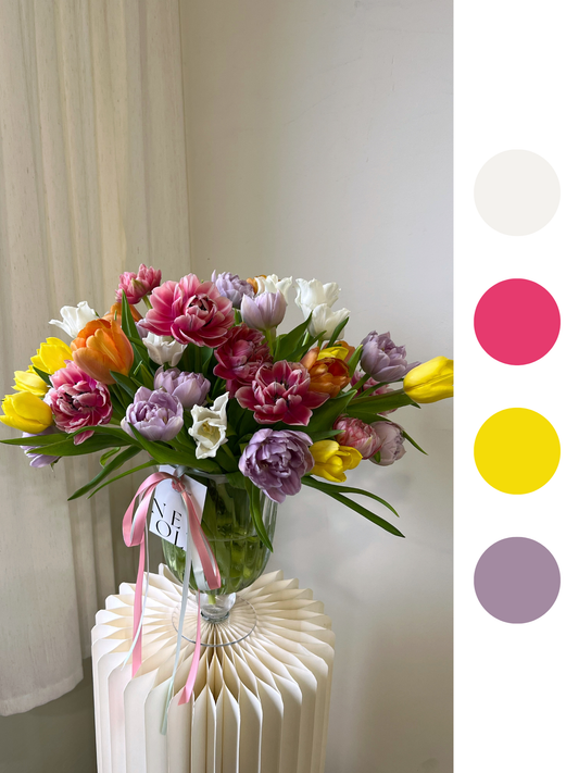 "Tapestry of Love" Tulips Fresh Flower (Vase)