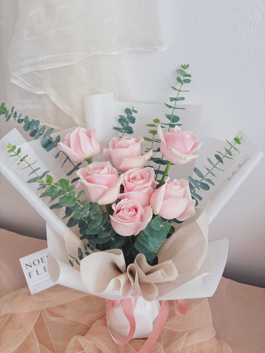 "Rosy Sweetheart" Pink Avalanche Rose Bouquet