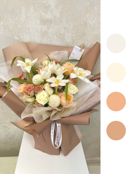 "Café Blush Delight" Mixed Fresh Flower Bouquet