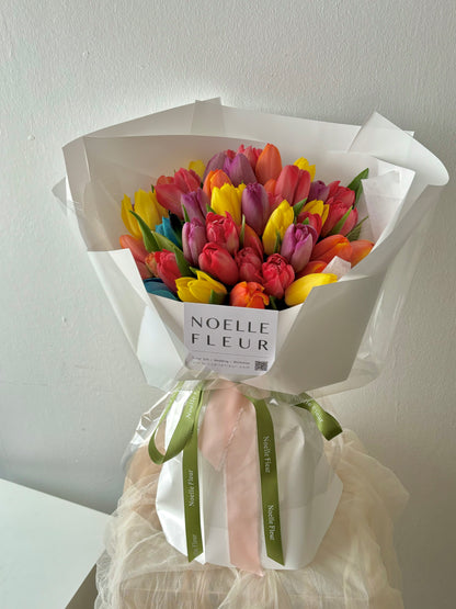 "Tapestry of Love" Tulips Fresh Flower Bouquet