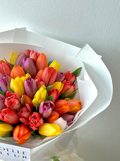 "Tapestry of Love" Tulips Fresh Flower Bouquet