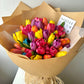 "Tapestry of Love" Tulips Fresh Flower Bouquet (Kraft wrapping)