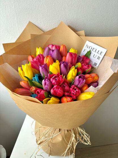 "Tapestry of Love" Tulips Fresh Flower Bouquet