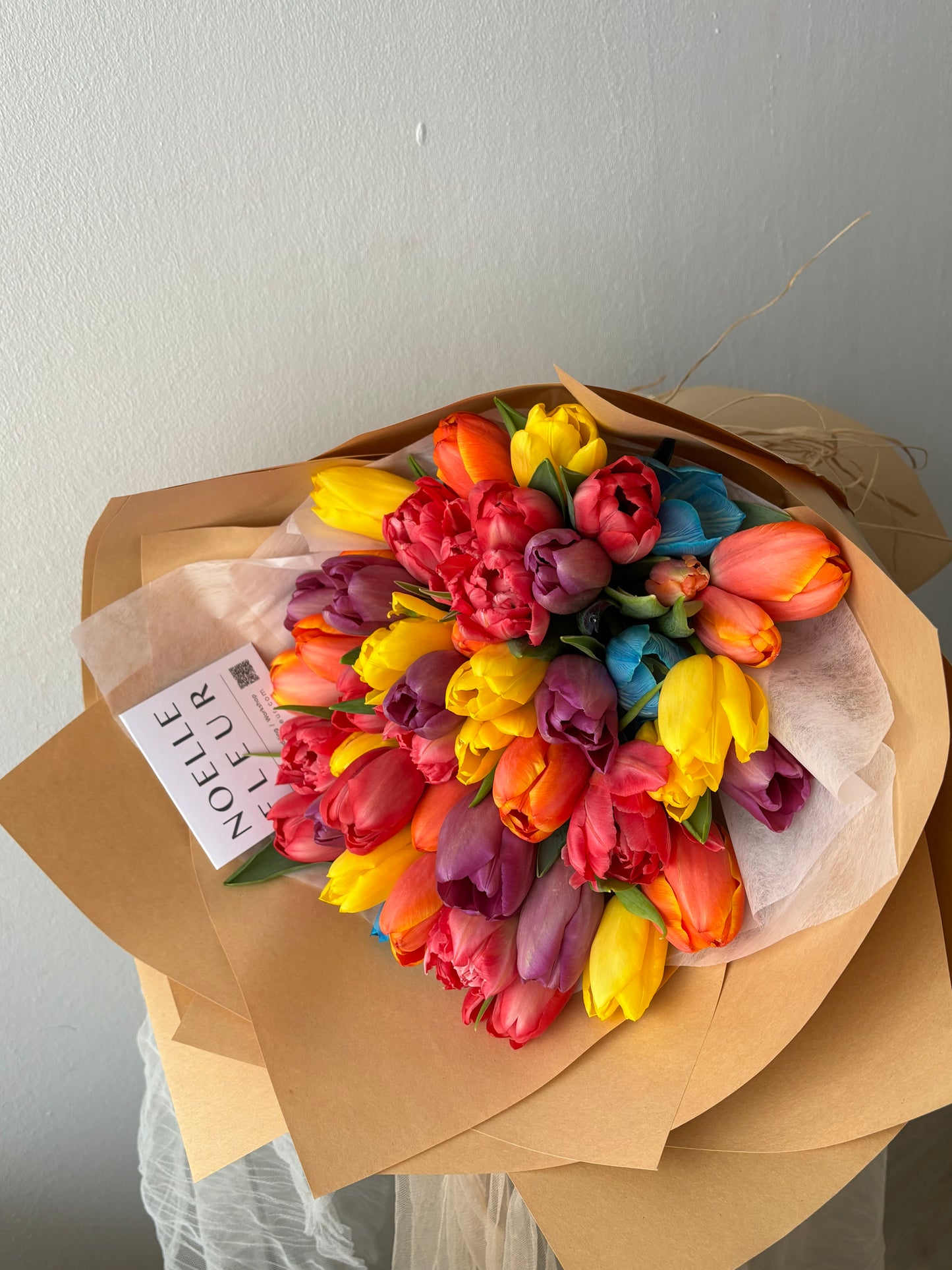 Mother’s Day Special | "Tapestry of Love" Tulips Fresh Flower Bouquet (Kraft)