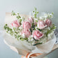 "Rosy Snowfall" Fresh Rose & Matthiola Bouquet