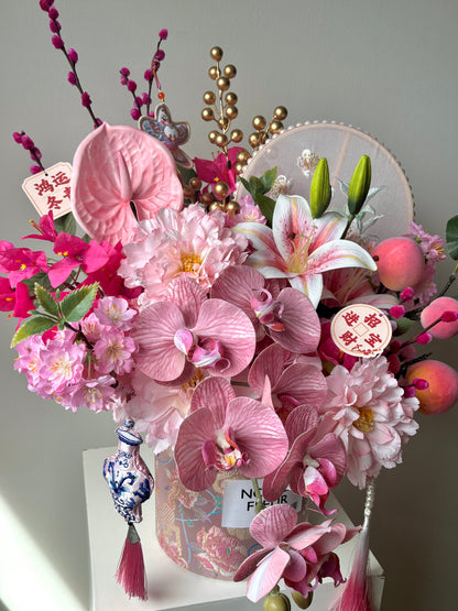 CNY Everlasting Prosperity Faux Flowers Bloom Box