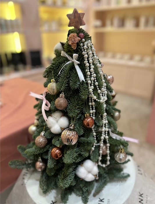 "Starlight - Pearl" Mini Christmas Tree (Fresh Fir)