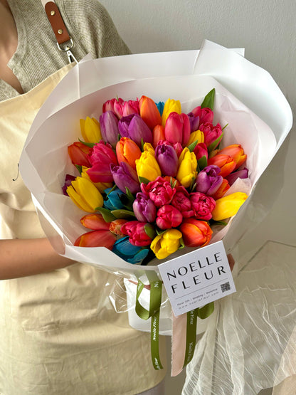 "Tapestry of Love" Tulips Fresh Flower Bouquet