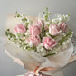 "Rosy Snowfall" Fresh Rose & Matthiola Bouquet