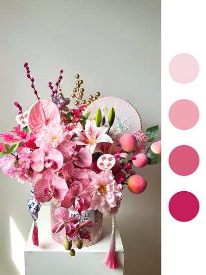 CNY "Everlasting Prosperity" Faux Flowers Bloom Box