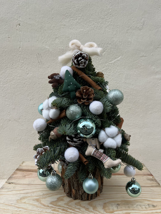 "Starlight - Mint" Mini Christmas Tree (Fresh Fir)