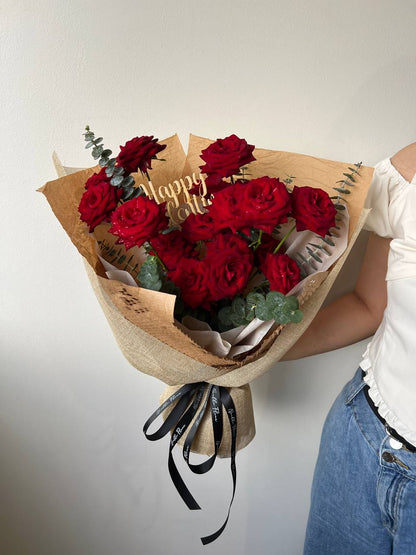 "Rose Reverie" Fresh Rose Spray Bouquet