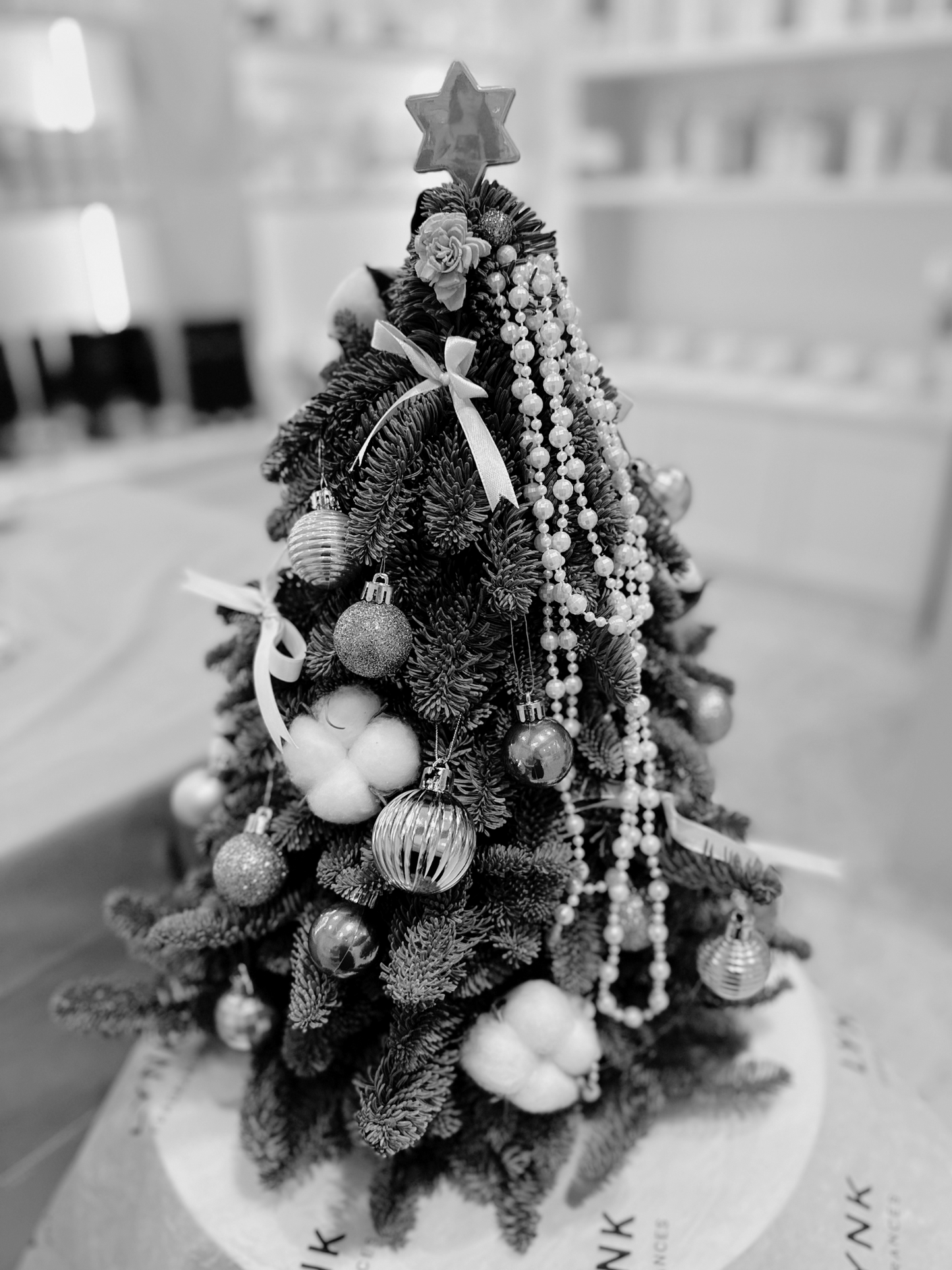"Starlight - Pearl" Mini Christmas Tree (Fresh Fir)