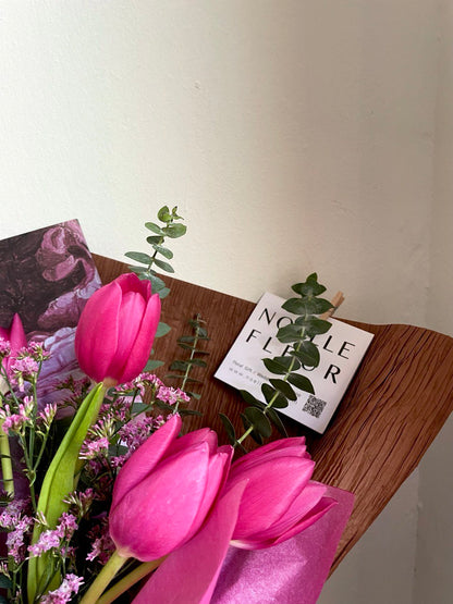 "Majestic Magenta" Fresh Tulips Bouquet | Noelle Fleur