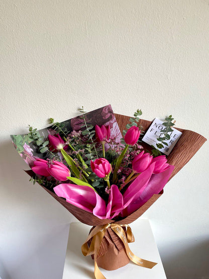 "Majestic Magenta" Fresh Tulips Bouquet | Noelle Fleur