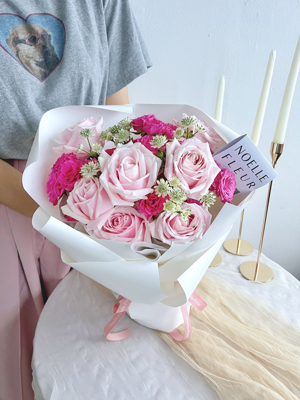 "Pretty in Pink" Rose Bouquet