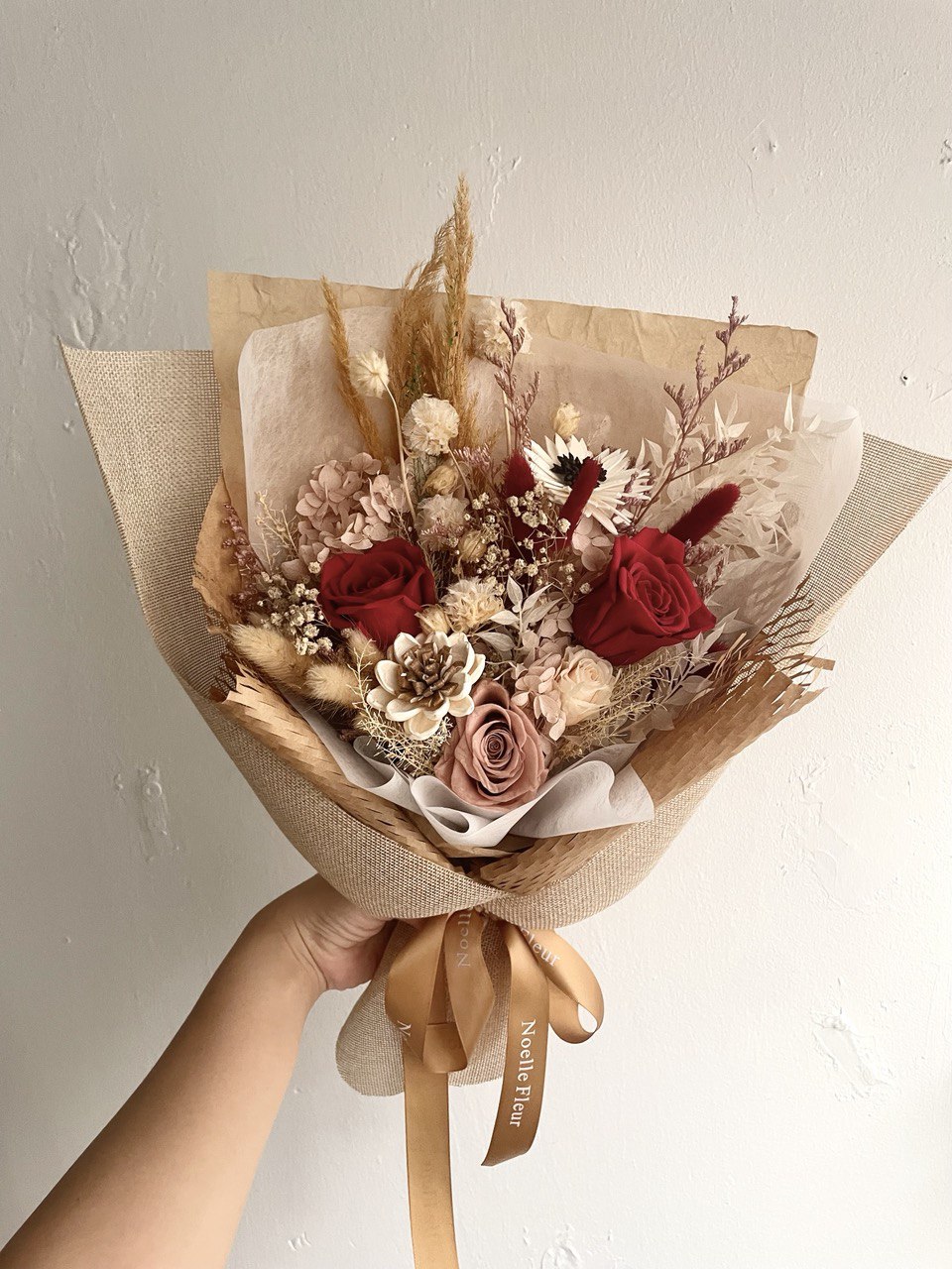 "Everlasting Red" Preserved Flower Bouquet