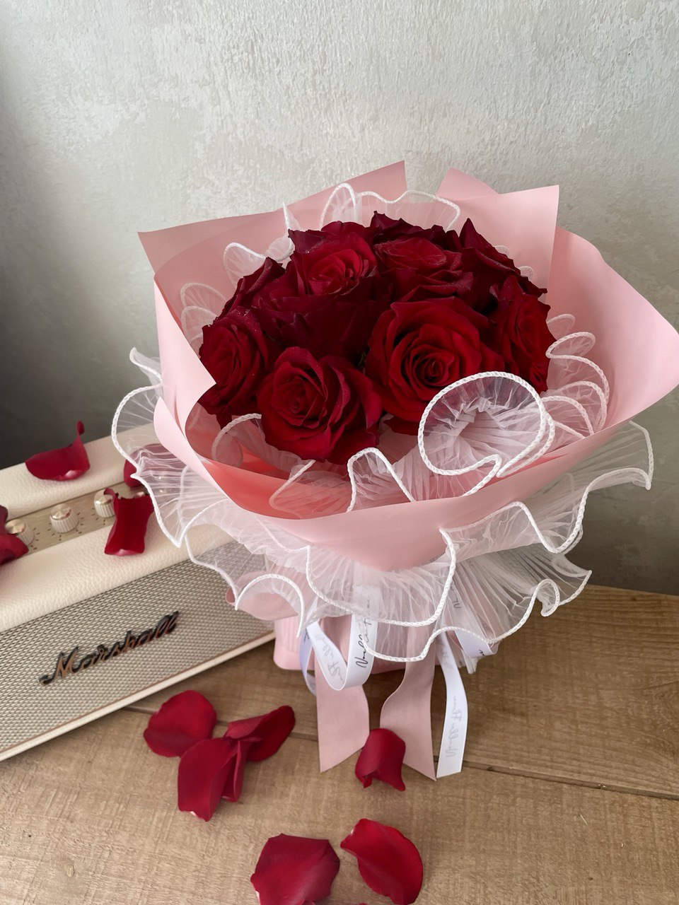 "Scarlet Romance" Red Rose Bouquet