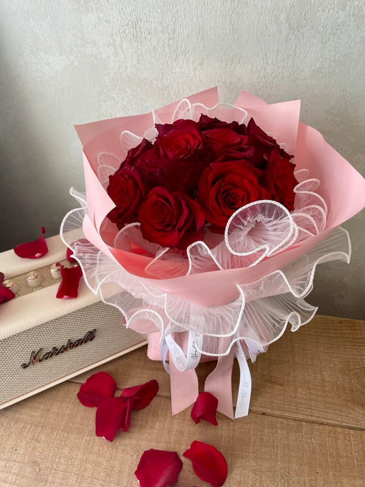 "Scarlet Romance" Red Rose Bouquet