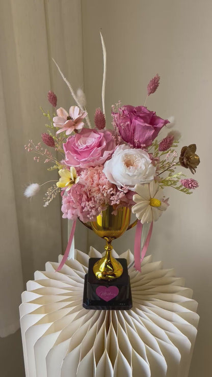 "Trophy of Gratitude" Preserved Flower Vase