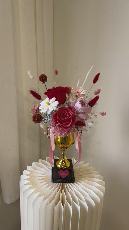 "Trophy of Gratitude" Preserved Flower Vase