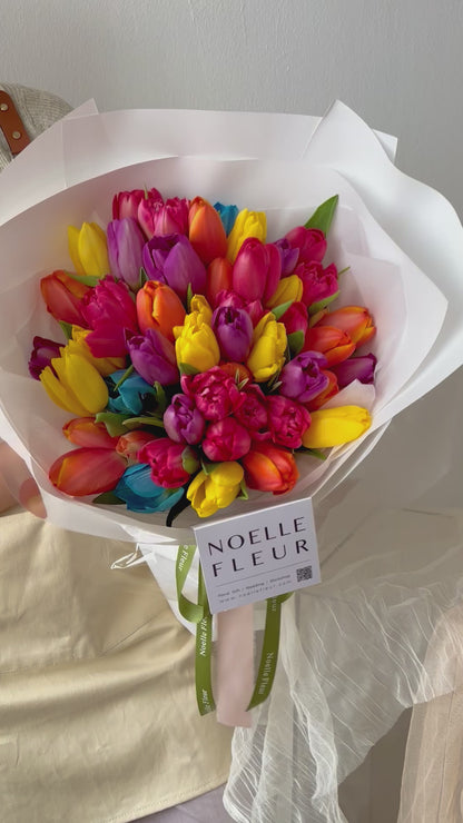 "Tapestry of Love" Tulips Fresh Flower Bouquet