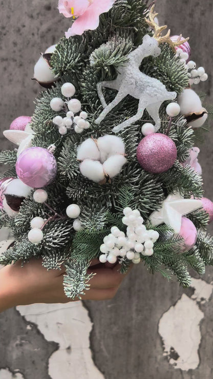 "Starlight - Frosty" Mini Christmas Tree (Fresh Fir)