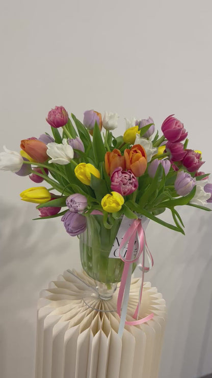 "Tapestry of Love" Tulips Fresh Flower (Vase)
