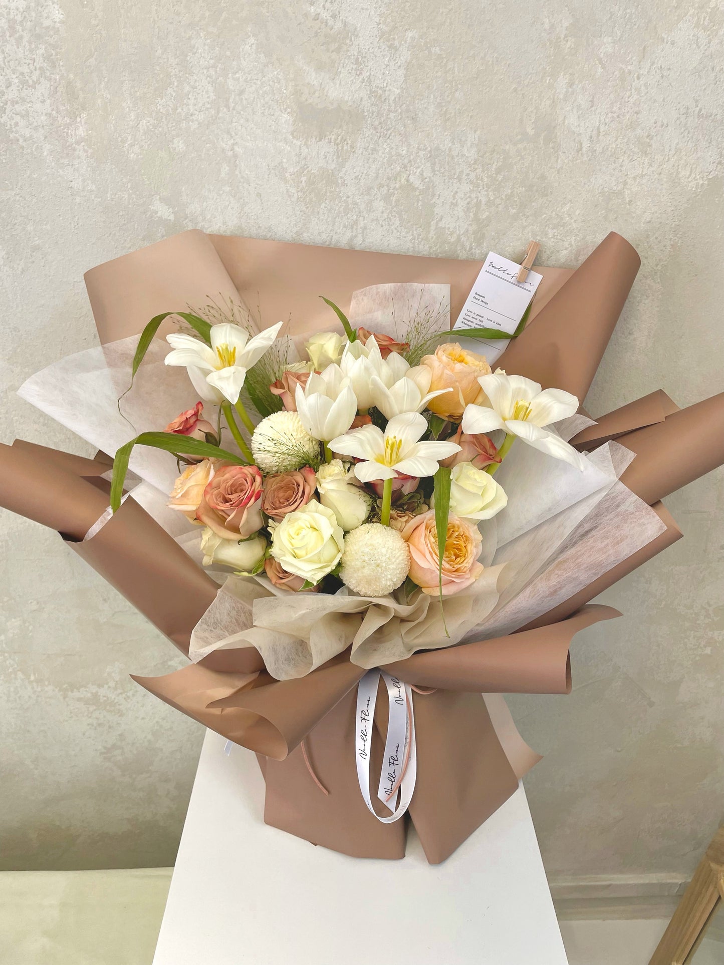 "Café Blush Delight" Mixed Fresh Flower Bouquet